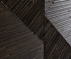 LowboardTereos 220 cm Esche Dunkelbraun 3D Effekt 4 Türen Fuß Schwebeoptik Acrylglas Versandfertig ca. 28.10.26