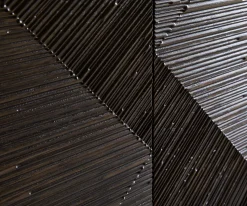LowboardTereos 220 cm Esche Dunkelbraun 3D Effekt 4 Türen Kufe Edelstahl gebürstet Versandfertig ca. 28.10.26