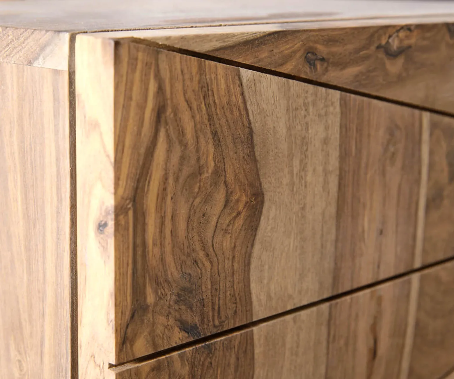 LowboardWyatt 175 cm Sheesham Natur 2 Türen 1 Klappe Fuß Oval Edelstahl Sofort versandfertig
