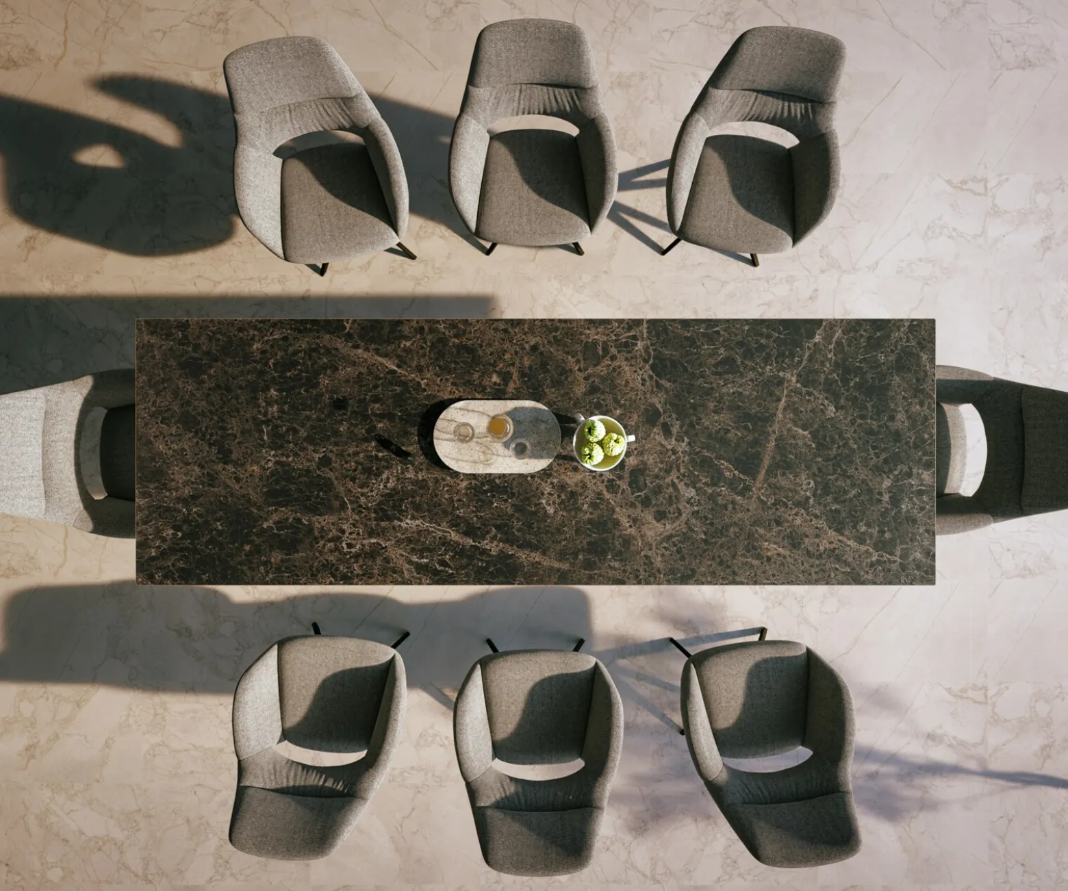 OutdoortischEdge 300x100 cm Keramik Emperador Extra Lucidato Dunkelbraun Kreuzgestell Rechteck Schwarz Sofort versandfertig