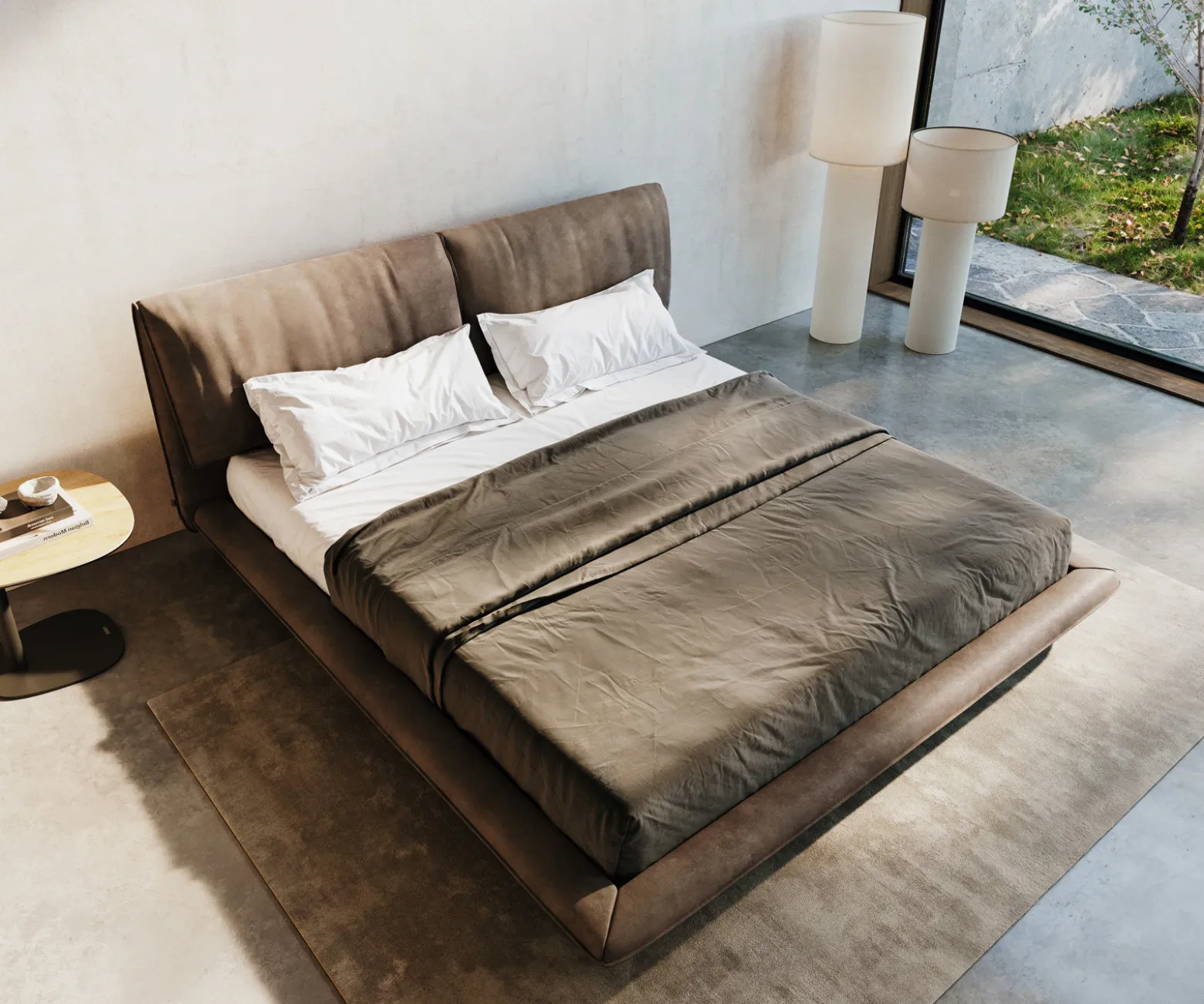 PolsterbettgestellCusino 180x200 cm Mikrofaser Taupe Vintage Sofort versandfertig