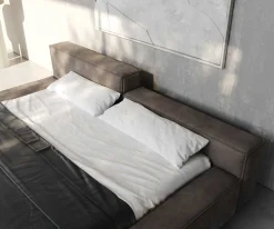PolsterbettgestellKalinea 180x200 cm Mikrofaser Taupe Vintage Sofort versandfertig