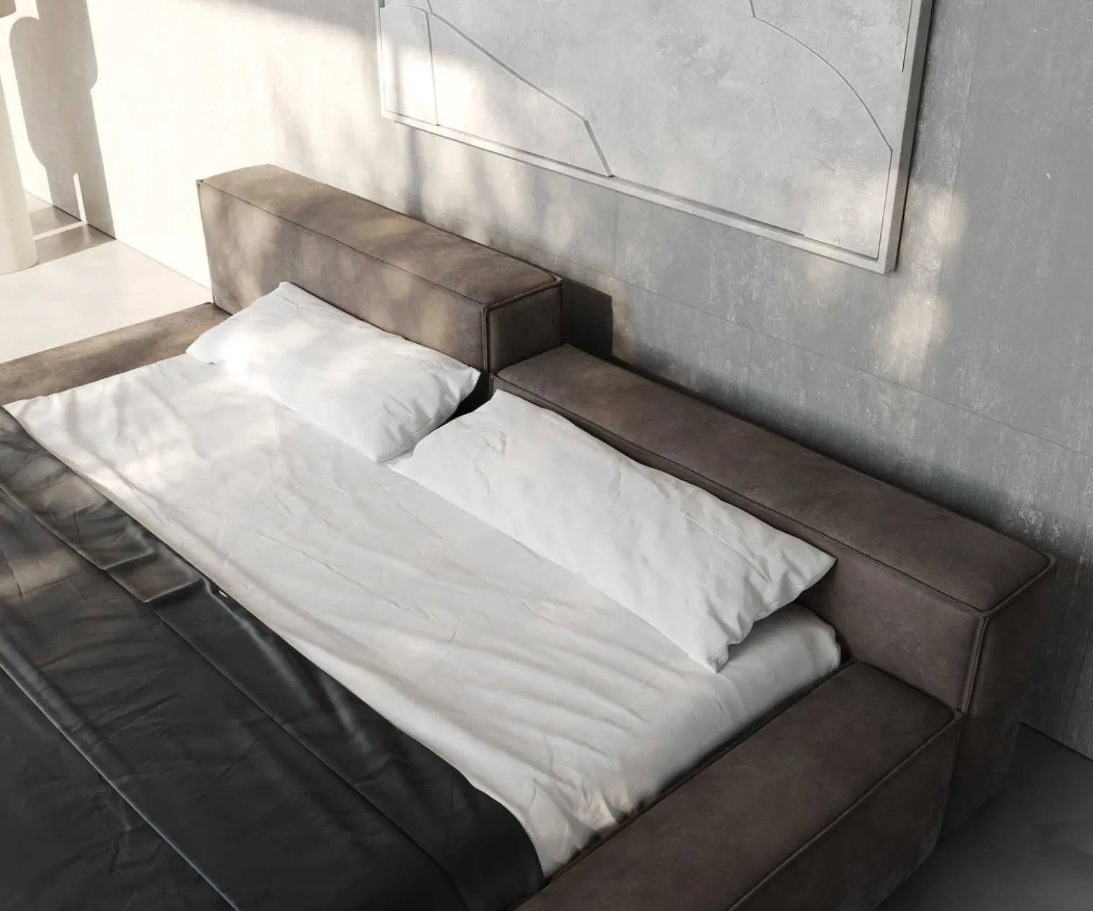 PolsterbettgestellKalinea 180x200 cm Mikrofaser Taupe Vintage Sofort versandfertig
