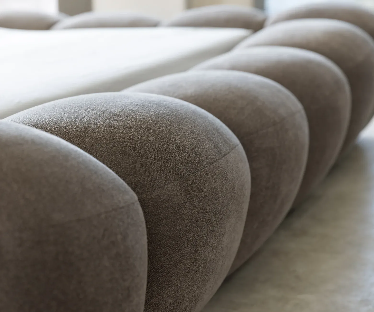 PolsterbettgestellPerlla 180x200 cm Strukturstoff Soft Taupe Sofort versandfertig