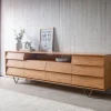 SideboardEloi 240x40 cm Akazie Natur 2 Türen 6 Schubladen V-Fuß Edelstahl Sofort versandfertig
