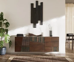 SideboardImara 175 cm Mango Braun 2 Türen 3 Schubladen schwebend Sofort versandfertig
