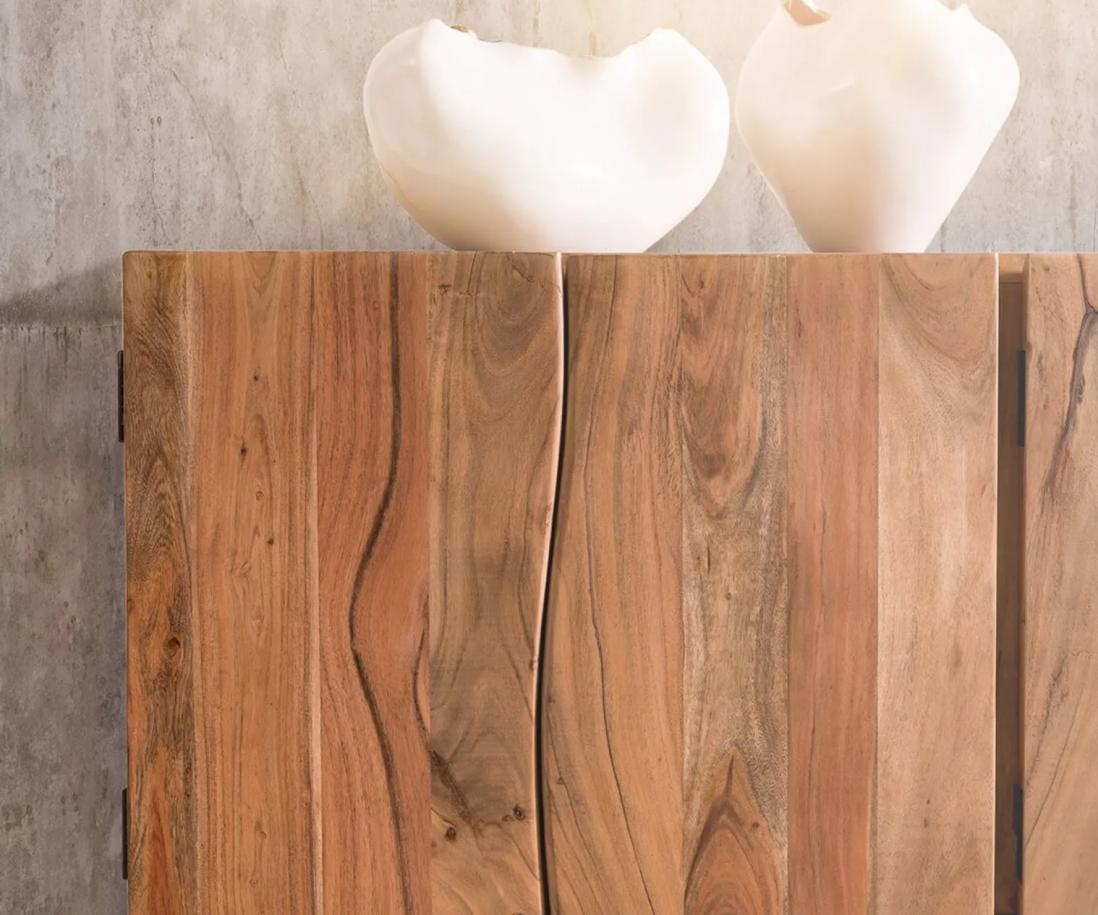 SideboardLive-Edge 220 cm Akazie Natur massiv 6 Türen Sofort versandfertig