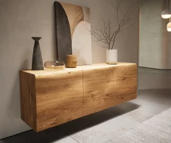 SideboardNew Live-Edge Live-Edge 145 cm Eiche Natur 3 Türen schwebend Sofort versandfertig
