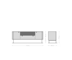 SideboardRivoro 175 cm Akazie Natur 2 Türen 1 Schubfach 1 Fach Sofort versandfertig