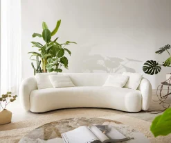 3-SitzerLarna 260x120 cm Bouclé Creme-Weiß Sofort versandfertig