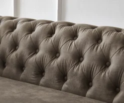 SofaChesterfield 3-Sitzer 200x88 cm Vintage Taupe Couch Sofort versandfertig