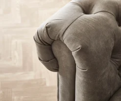 SofaChesterfield 3-Sitzer 200x88 cm Vintage Taupe Couch Sofort versandfertig