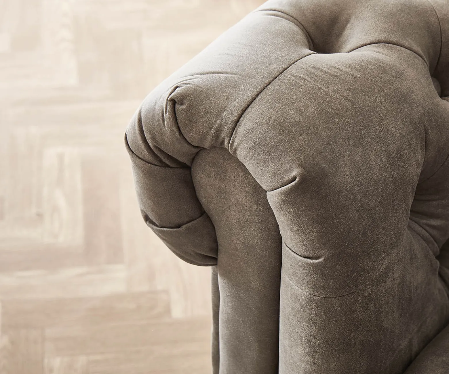 SofaChesterfield 3-Sitzer 200x88 cm Vintage Taupe Couch Sofort versandfertig