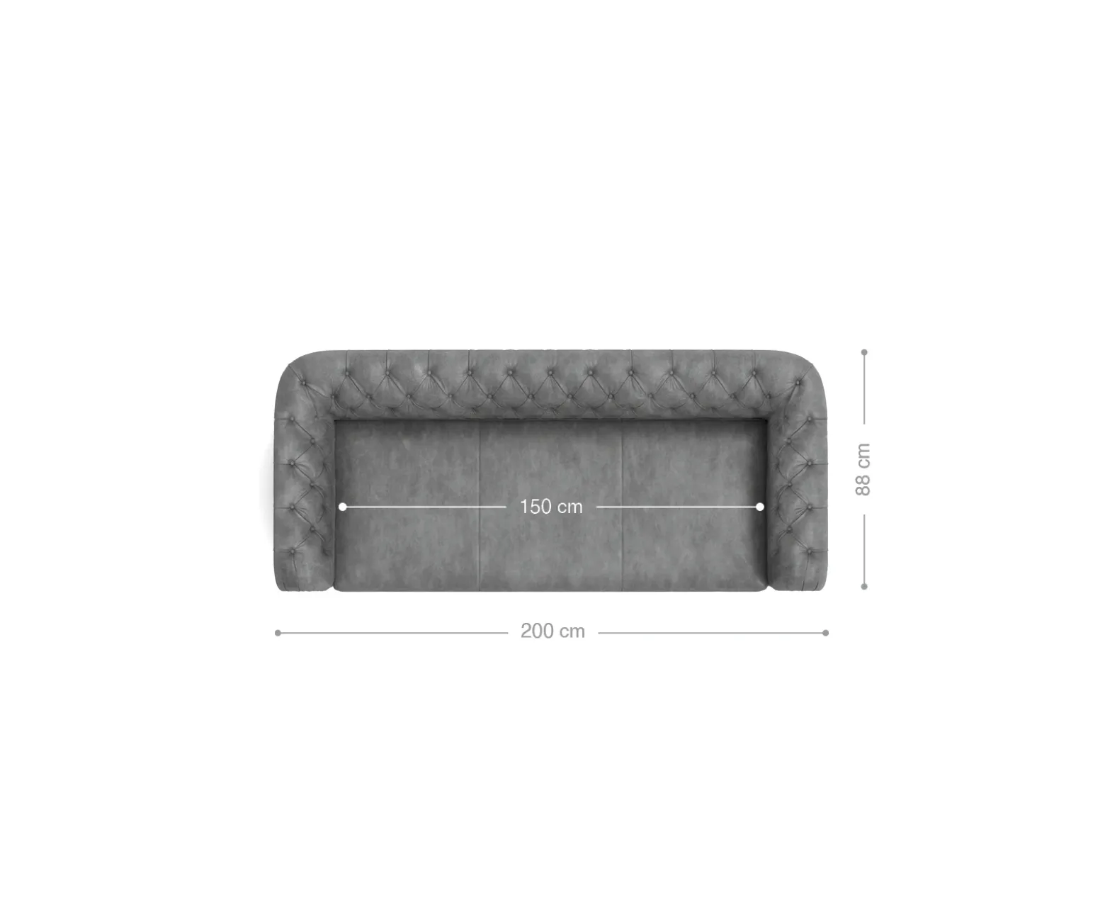 SofaChesterfield 3-Sitzer 200x88 cm Vintage Taupe Couch Sofort versandfertig