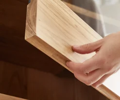 VitrineLive-Edge 60x190 cm Akazie Natur Baumkante 1 Tür 2 Schubladen Massiv Sofort versandfertig