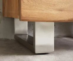 VitrineLive-Edge 60x190 cm Akazie Natur Baumkante 1 Tür 2 Schubladen Massiv Sofort versandfertig