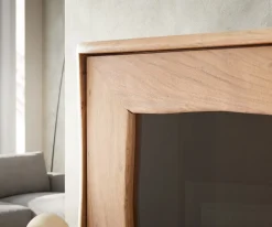 VitrineLive-Edge 120x190 cm Akazie Natur 2 Türen 4 Schubladen Massiv Sofort versandfertig