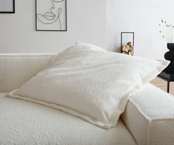 WurfkissenSirpio 70x70 Bouclé Creme-Weiß Sofort versandfertig